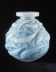 Laksevase, 1928 (blått opaliserende glass)